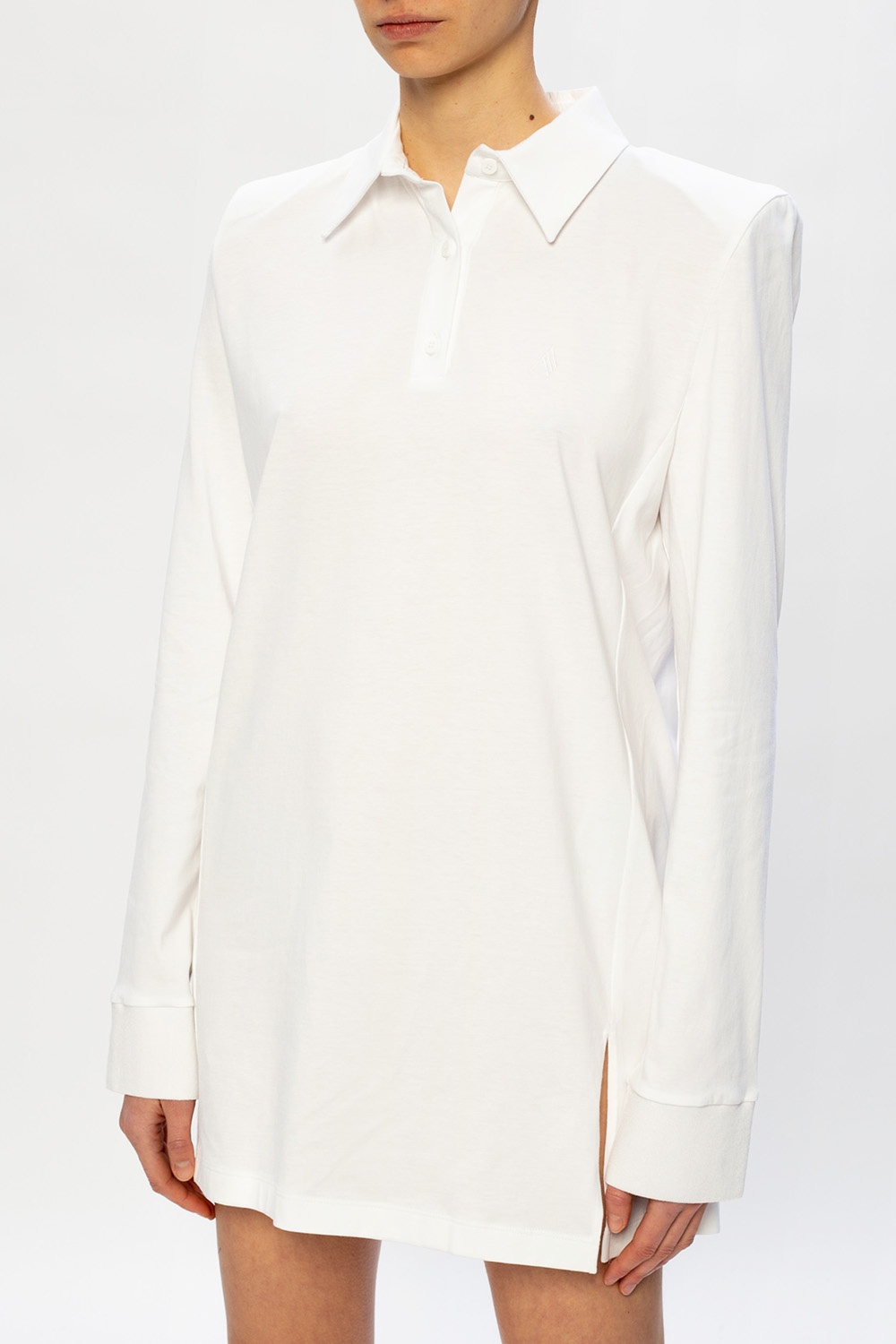 The Attico embroidered-logo detail shirt knee-length